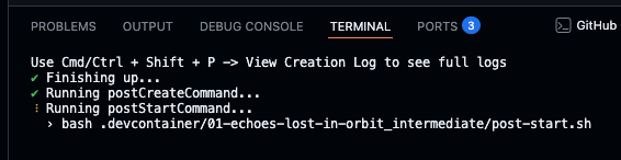 Codespace ready state