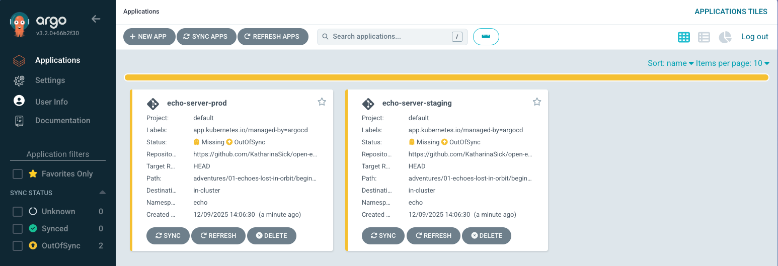 Two Progressing Applications